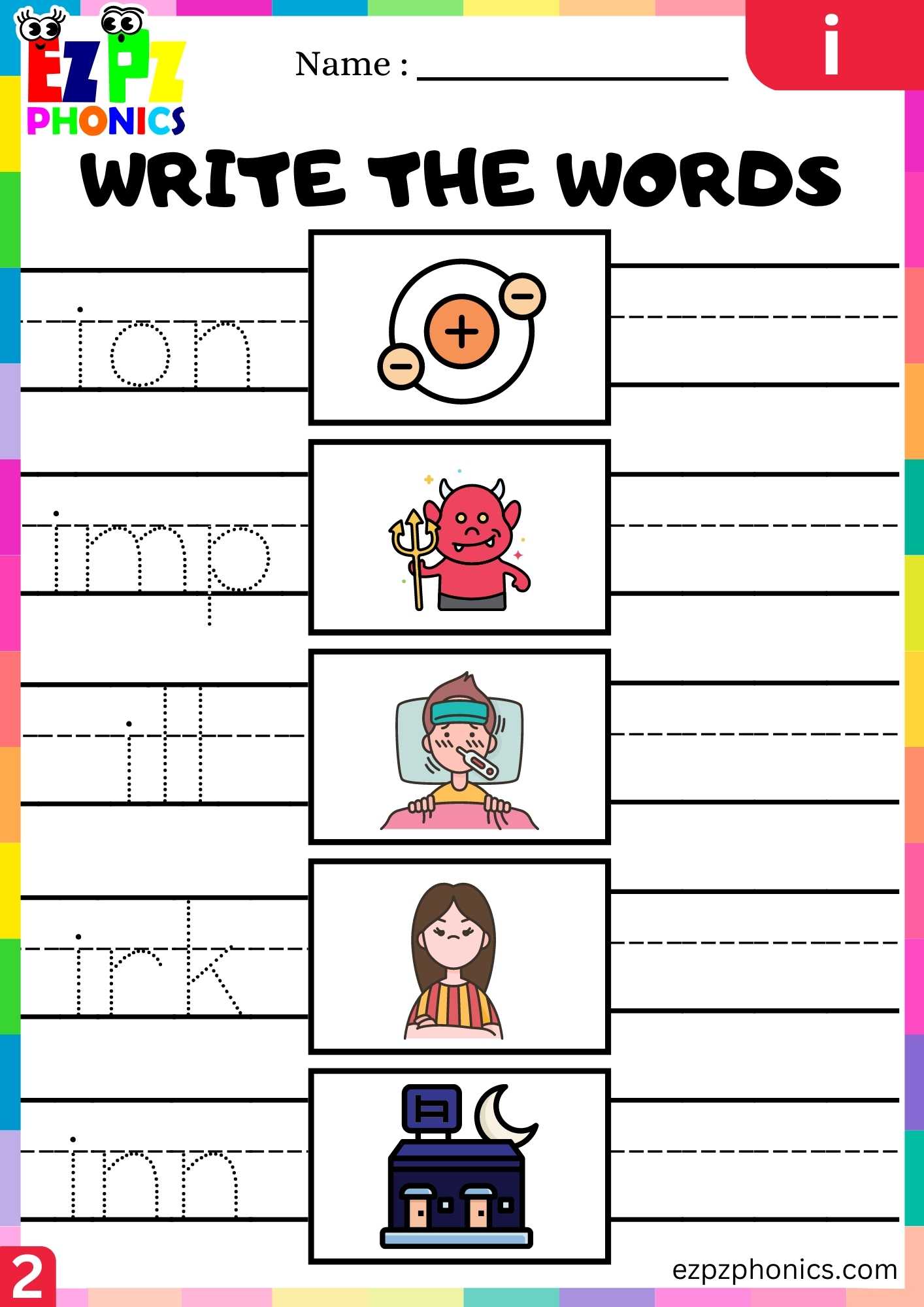 Group2 Letter I Write The Words Beginning Sounds Worksheet